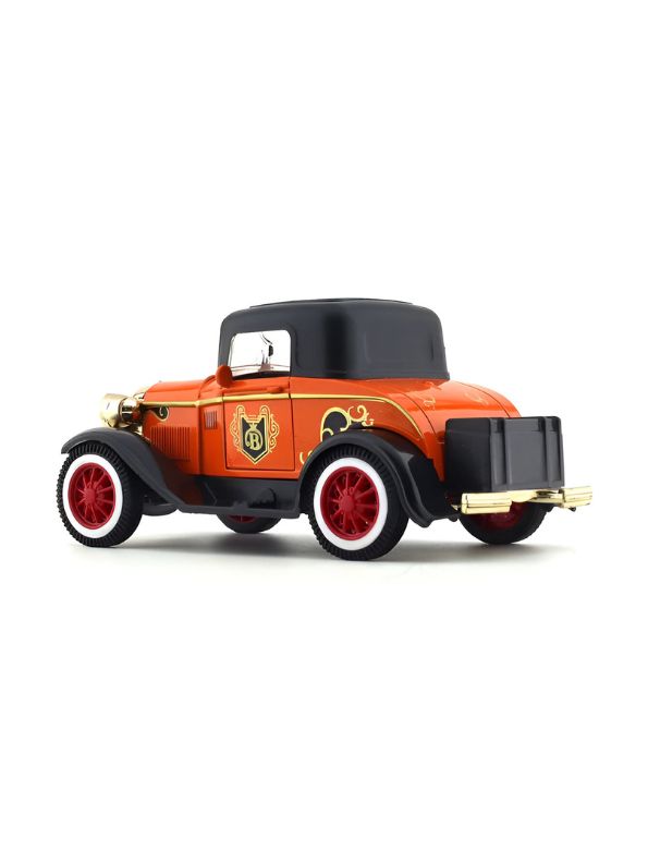 Orange - Retro Style Alloy Metal Classic Car Toy – Openable Doors | Vintage Die-Cast Collectible Model for Kids & Adults Scale 1:32.