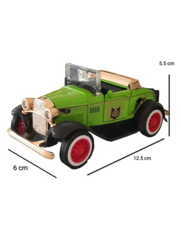 Green - Retro Style Alloy Metal Classic Car Toy – Openable Doors | Vintage Die-Cast Collectible Model for Kids & Adults Scale 1:32.