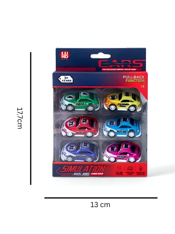 RevRacers – 6-Pack Mini Racing Cars for Kids, Boys & Girls LMI15122.