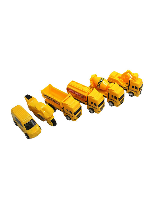 Road Rockers Construction Vehicles Pack Of 6 - Yellow (L-7) - Toyloft