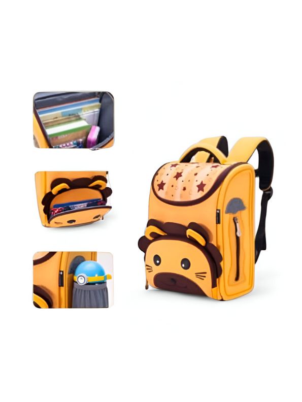 Roary – Lion Face Kids Backpack for School, College & Kindergarten | Cute & Durable Bag for Girls & Boys NOV5581.