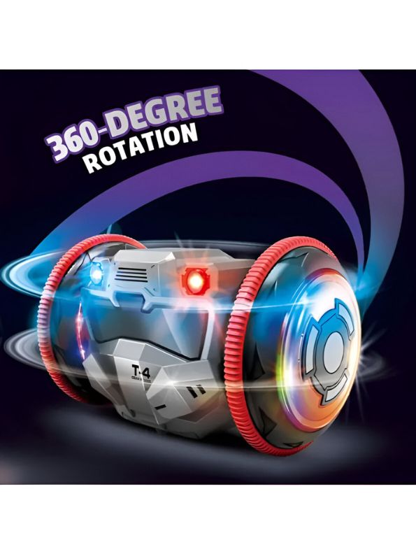 RoboMax 360° Balance Car – Electric Battery Operated Robot Toy with Flashing Lights, Music, Rolling Action & 360° Rotation for Kids LMI14913.