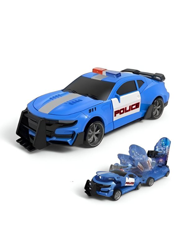RoboPatrol – Pack of 2 Police Transformer Cars for Kids | Pull-Back Action & Shape-Shifting Fun Vehicle Toy Set LMI15101.