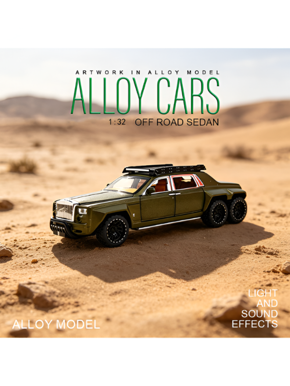Rolls Royce Phantom 6x6 Alloy Diecast Metal Car Model 1:32 Scale | Green Collectible Luxury Car for Kids & Collectors TV5974