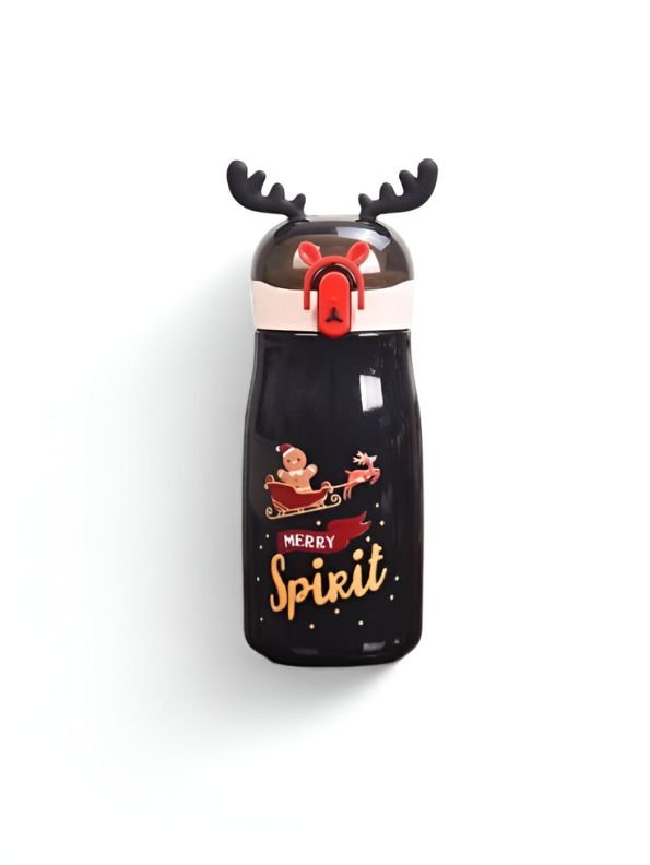 Rudolph – Christmas Theme Kids Water Bottle 300ml | Cute Reindeer Design on Top | Leakproof & BPA-Free NOV3551.