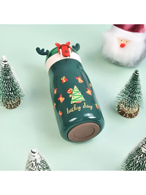 Rudolph – Christmas Theme Kids Water Bottle 300ml | Cute Reindeer Design on Top | Leakproof & BPA-Free NOV3551.