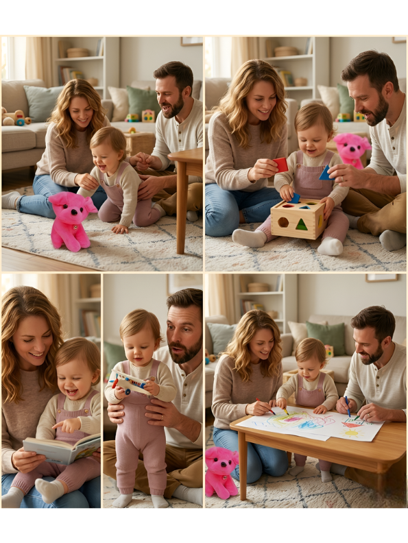 Pink Labrador Puppy Plush Soft Toy with Bell Collar – 7-Inch Ultra-Soft Stuffed Dog for Kids & Toddlers, Cute Cuddly Animal Gift for Boys & Girls ST12003