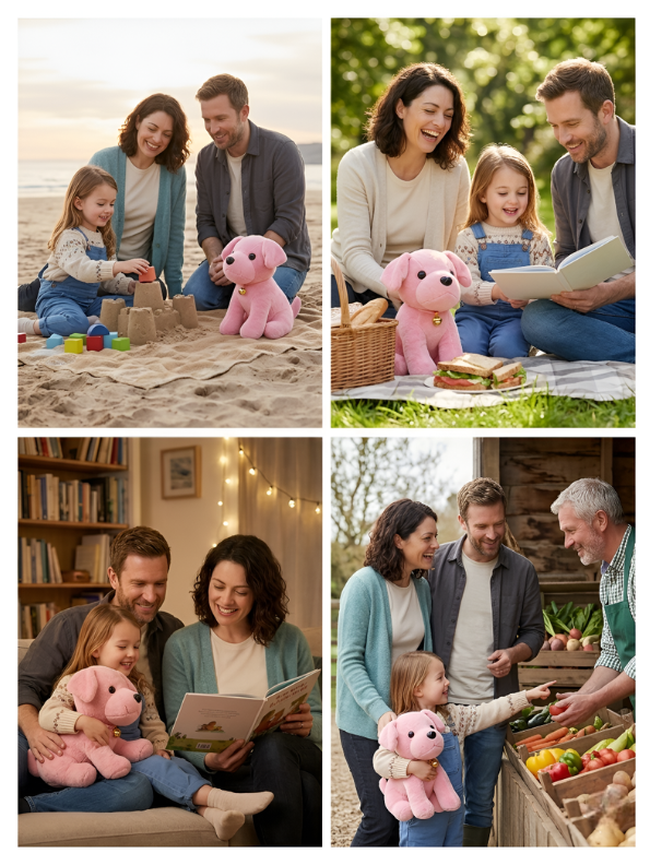 Light Pink Labrador Puppy Plush Soft Toy with Bell Collar – 7-Inch Ultra-Soft Stuffed Dog for Kids & Toddlers, Cute Cuddly Animal Gift for Boys & Girls ST12003
