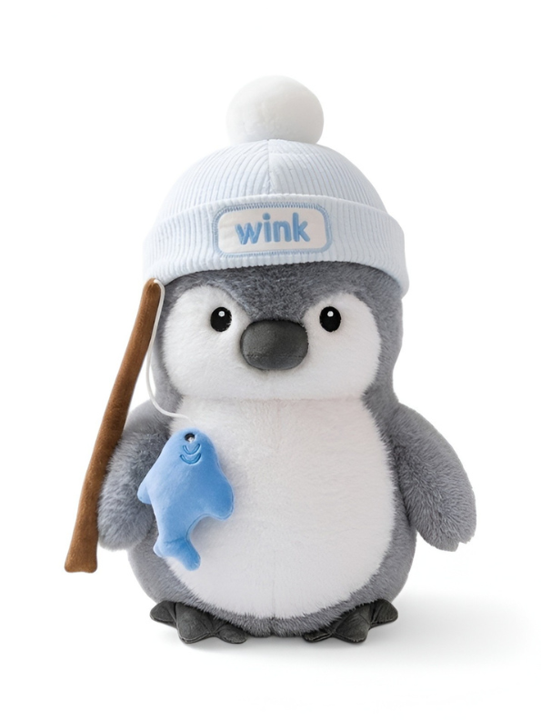 Fishing Penguin Plush Toy with Beanie & Fish Accessory – 8-Inch Premium Soft Stuffed Animal for Kids, Gifts, and Collectors ST15882