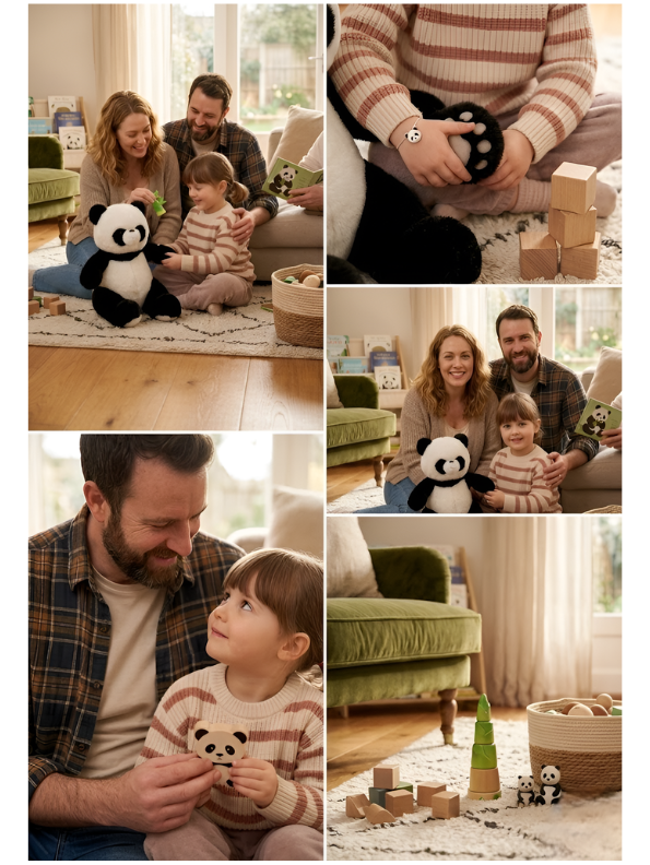 Premium 40CM Panda Plush Toy – Ultra-Soft Black & White Stuffed Teddy Bear for Kids & Toddlers, Cuddly & Safe Gift for Boys and Girls ST15854