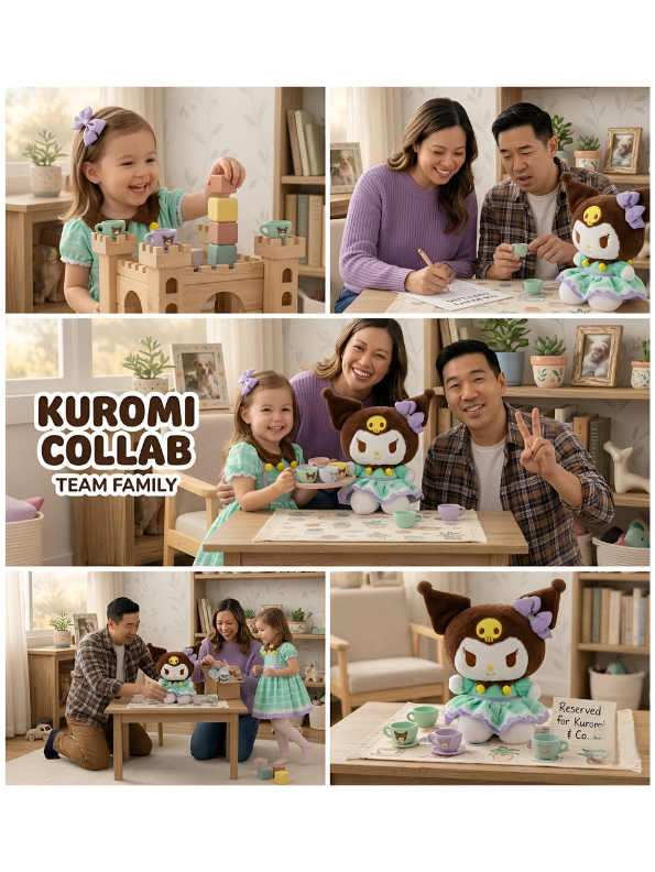 Official Sanrio Kuromi Plush Doll – 30cm Collector’s Edition in Pastel Green Lace Dress – Brown & Purple Soft Stuffed Toy ST15976