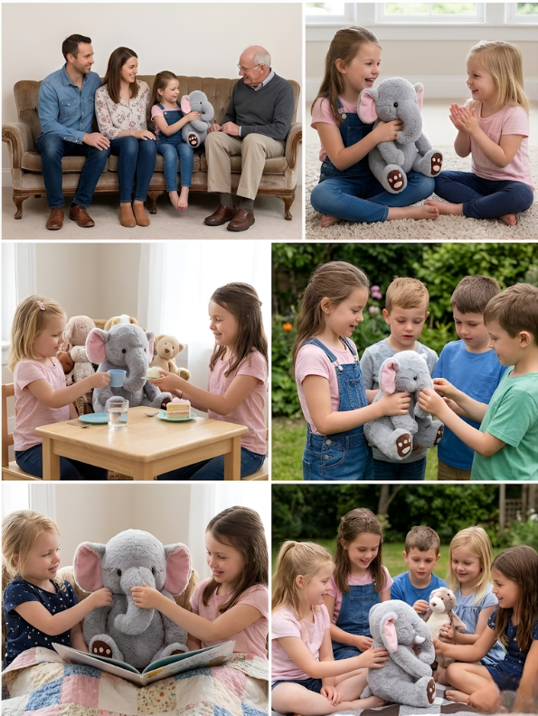 Grey Elephant Soft Toy (30CM) – Premium Plush Stuffed Animal, Ultra-Soft Cuddly Elephant Toy for Kids, Toddlers & Baby Gifts ST16023
