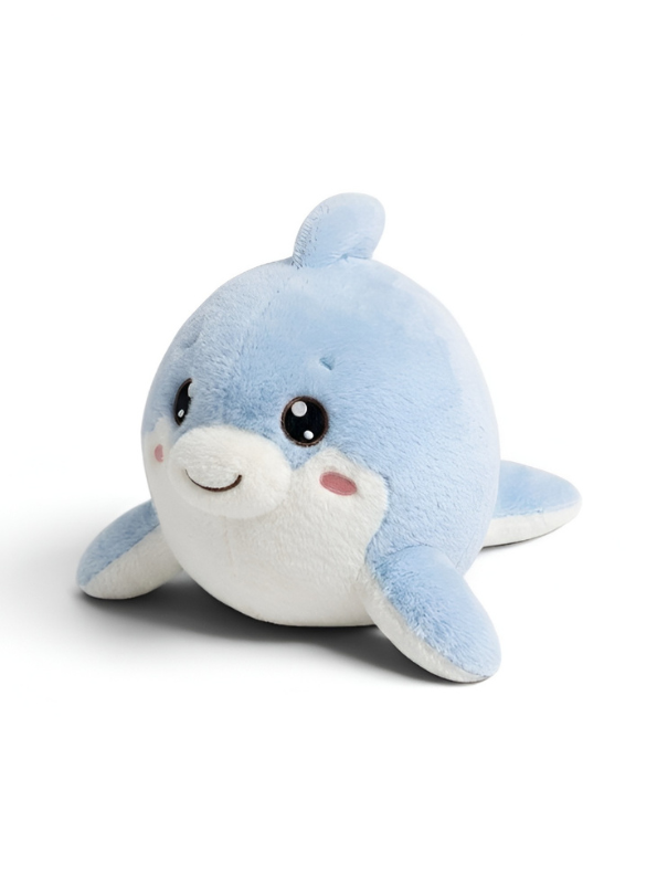 Blue Dolphin Plush Toy – 8-Inch Cute Soft Stuffed Ocean Animal Pillow for Kids and Toddlers, Adorable Nursery Décor and Birthday Gift ST14128