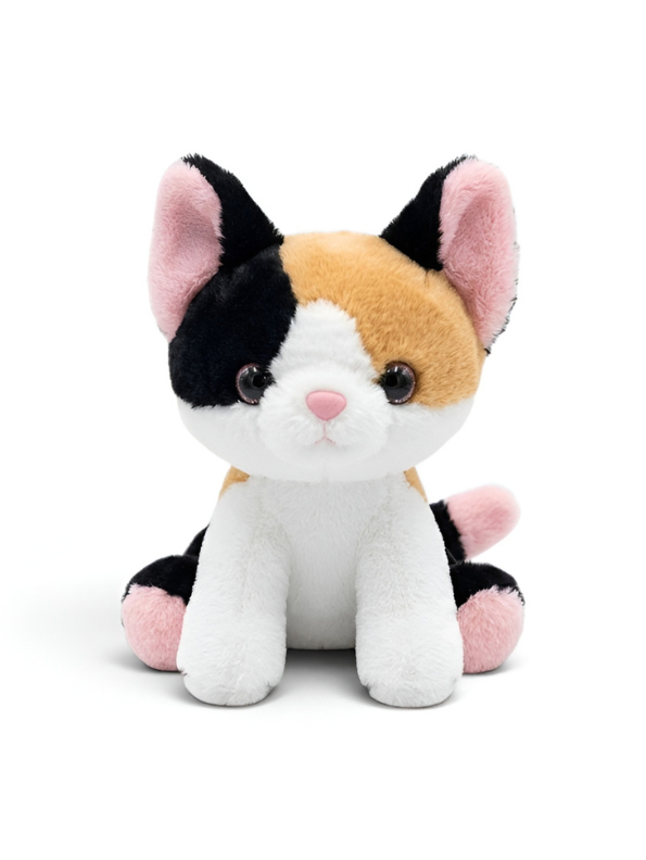 Calico Cat Plush Toy – 8-Inch Cute Stuffed Animal Kitty for Kids and Toddlers, Tri-Color Kitten Soft Toy Gift ST16507