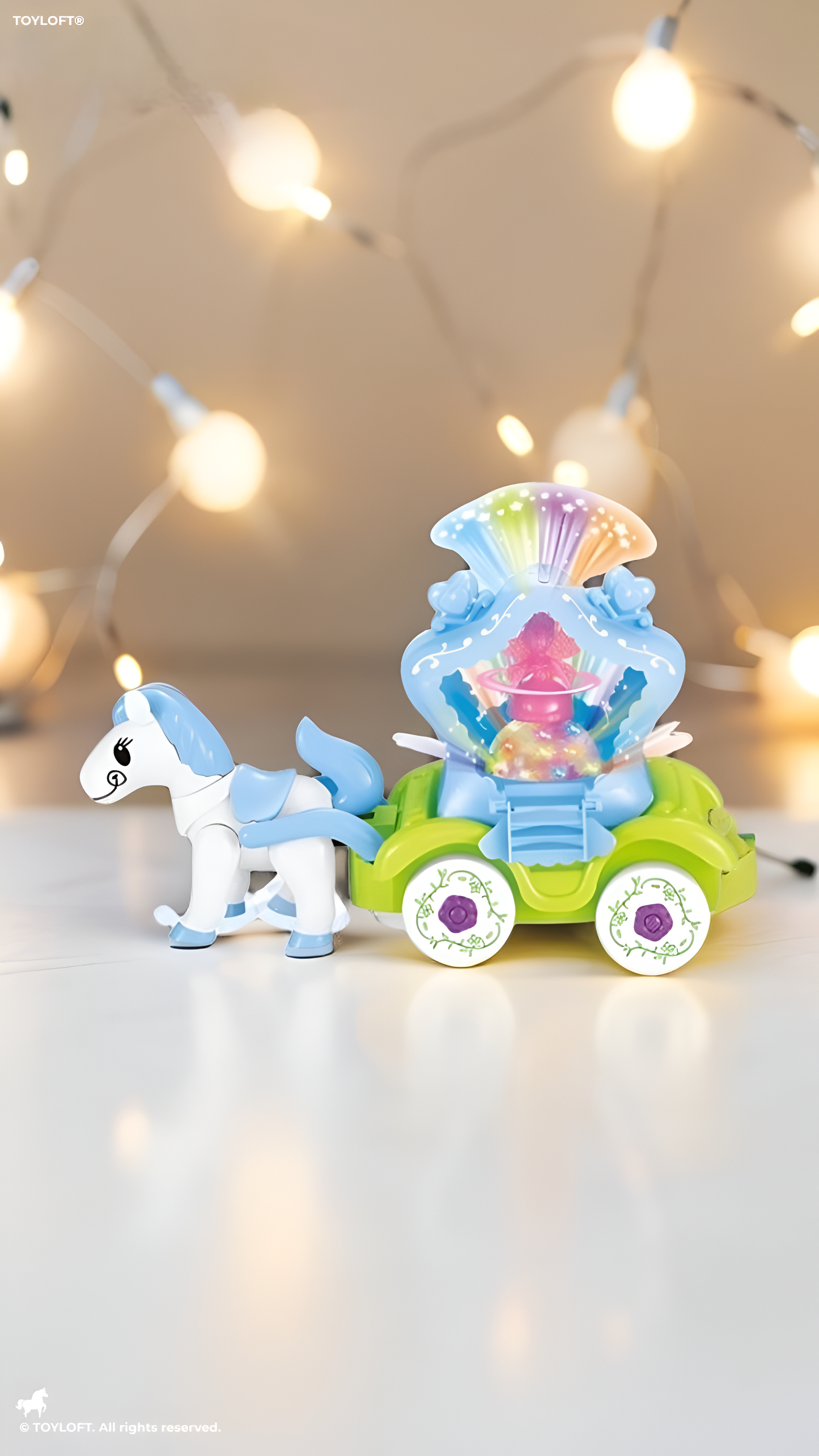 Horse Carriage Toy For Kids - Blue (MS-O-24)