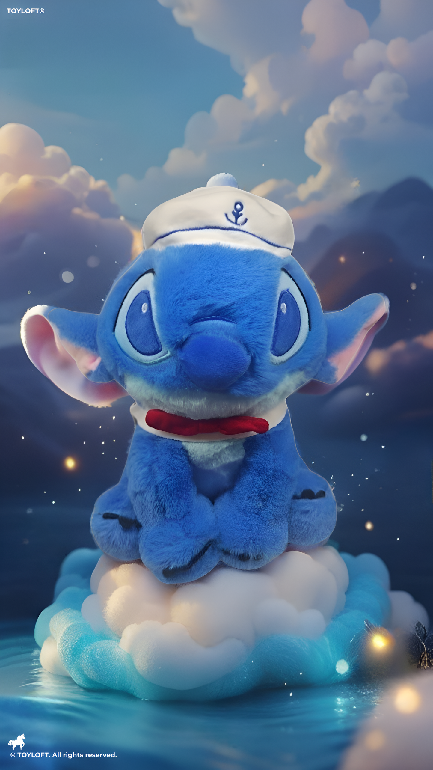 Disney Stitch Sailor Plush Toy 8” | Lilo & Stitch Nautical Blue Alien Soft Stuffed Doll with Sailor Hat & Red Bow Tie ST15962