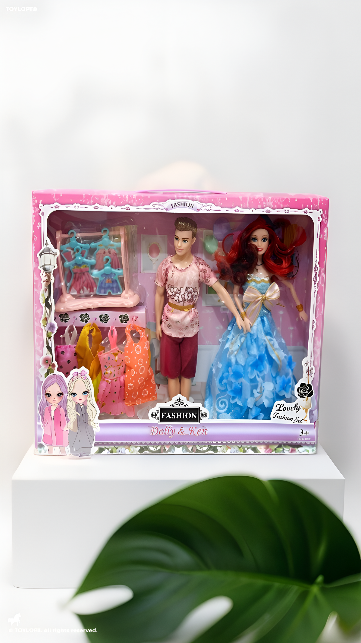 Fashion Doll Couple Play Set with Wardrobe Accessories – 11.5" Princess & Prince Dolls with Changeable Outfits, Toy Gift for Kids Ages 3+ TV3819