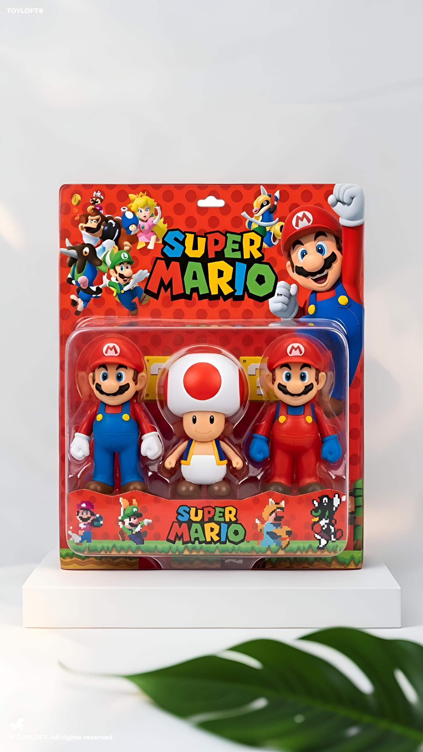 Super Mario Toy Set – Includes 2 Mario Figures and 1 Toad Figure – Nintendo Super Mario Collectible Gift Set for Ages 3+ TV1183
