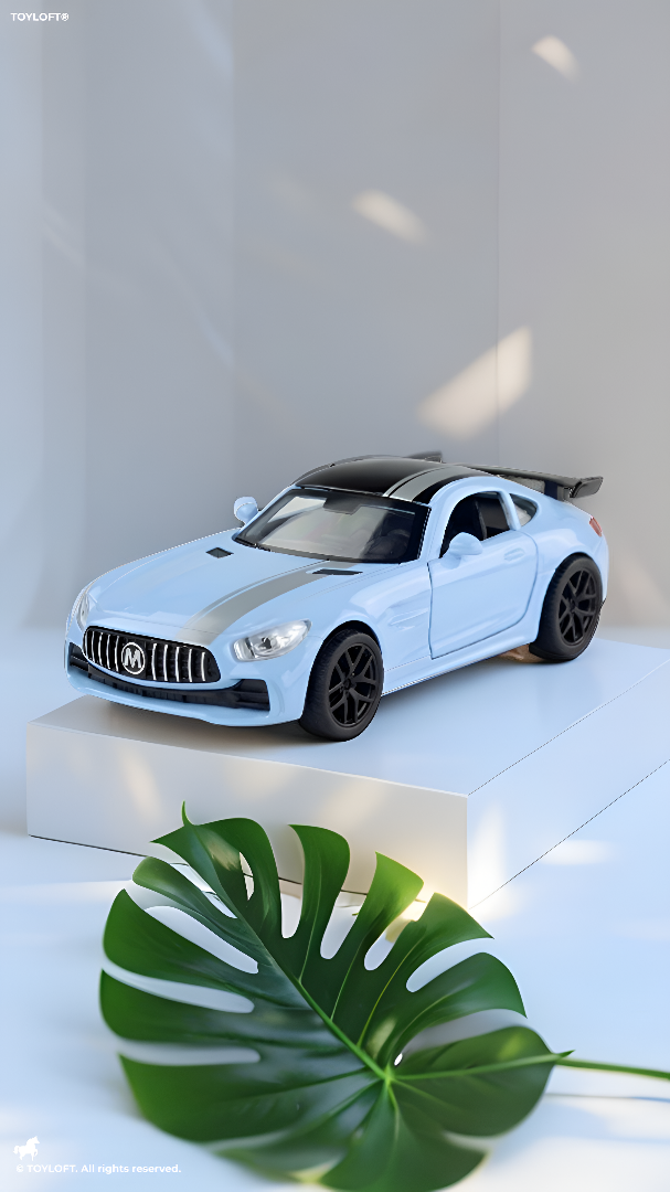 Mercedes-AMG GT R Sports Car Model Blue 1:36 Scale Diecast Car Model with Openable Doors LMI15653