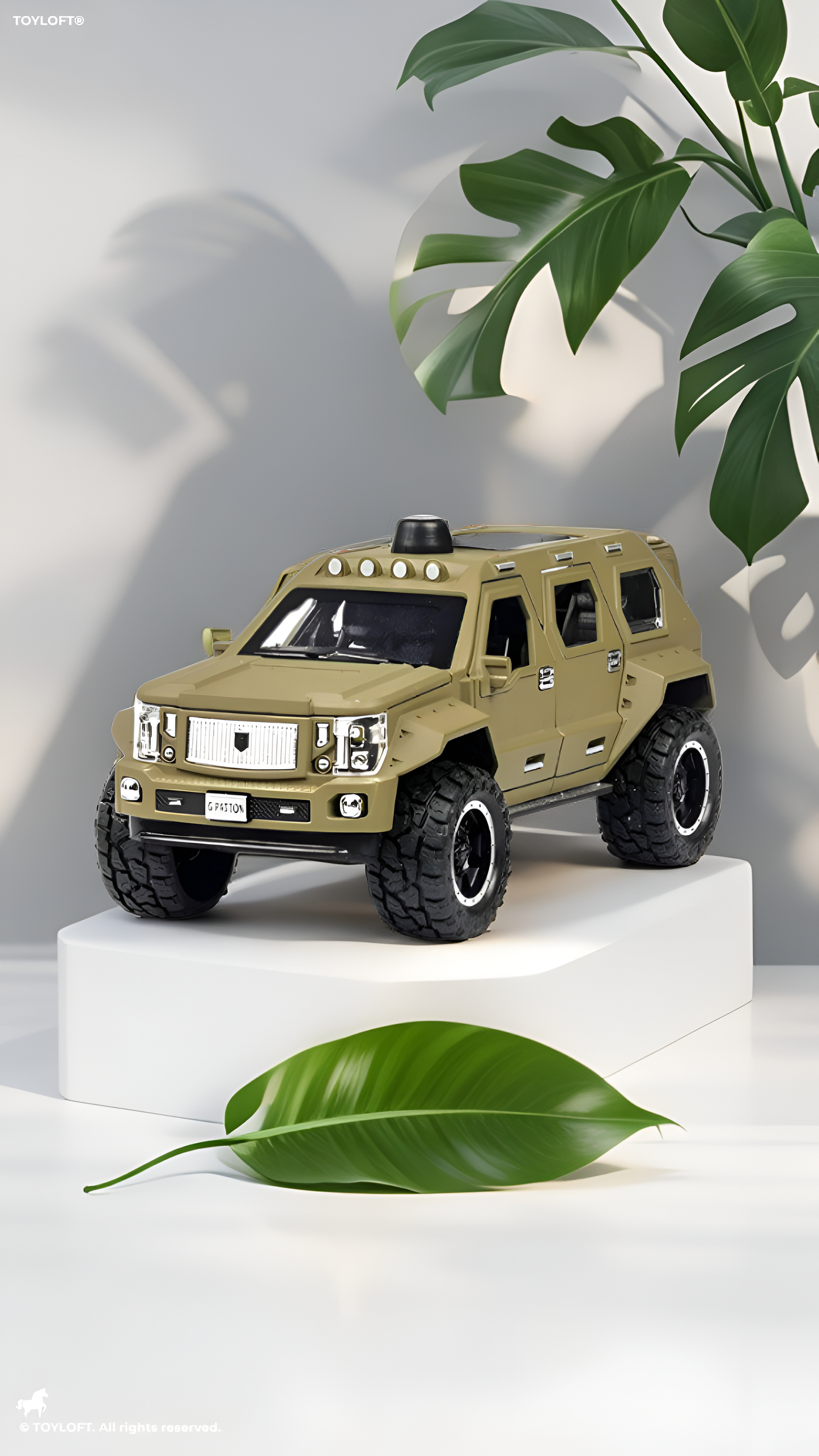 G. Patton GX Off-Road SUV Die-Cast Model Car - 1:24 Scale Alloy Toy Vehicle with Sound & Light, Pull Back Action - Desert Tan - Free Car Inside. TV2661