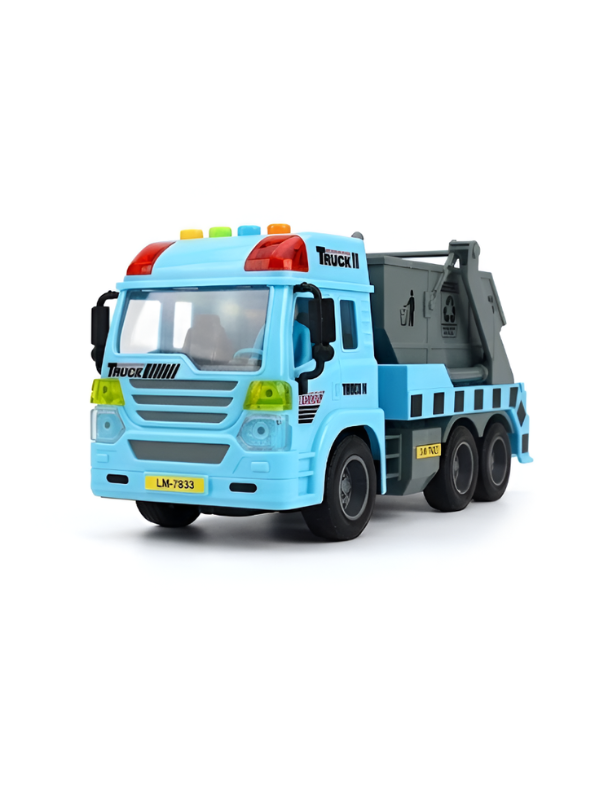 Sanitation Truck Toy – Friction Powered Construction & Recycling Vehicle Blue NX16771.