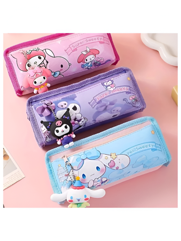 Sanrio Inspired Pencil Pouch | Cute Kuromi, My Melody & Pompompurin Style Pen Bags | Kawaii Stationery Organizer Gift NOVHBC-188986.