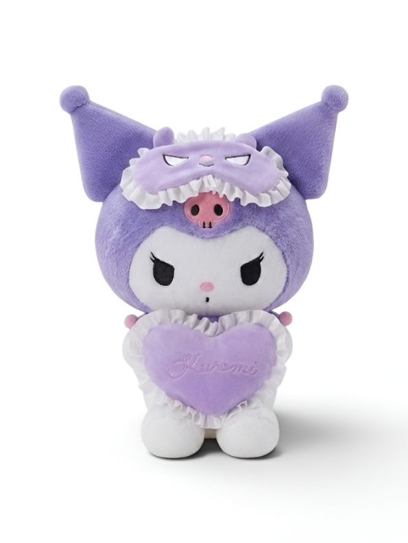 Sanrio Kuromi 8-Inch Plush Toy – Soft Stuffed Animal with Heart and Eye Mask ST16784