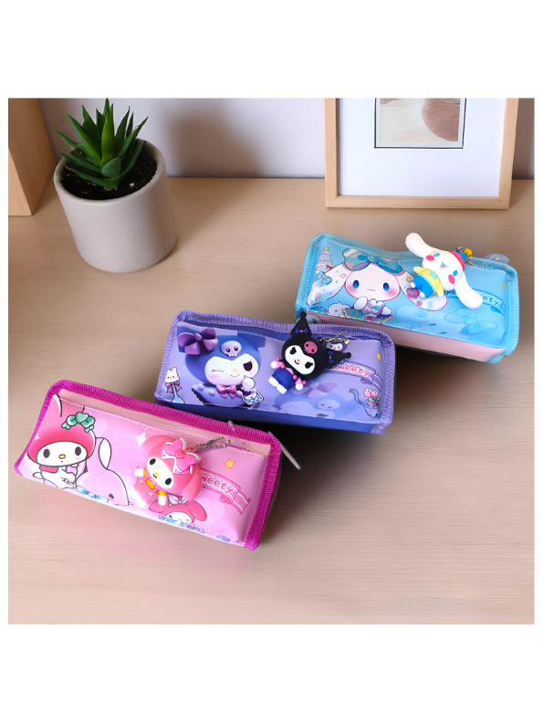 Sanrio Inspired Pencil Pouch | Cute Kuromi, My Melody & Pompompurin Style Pen Bags | Kawaii Stationery Organizer Gift NOVHBC-188986.