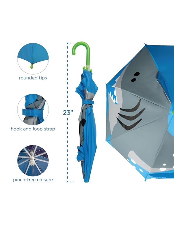 Sharko Kids Umbrella – 47cm Cute Shark Design, Lightweight & Safe for Children NOV9696.