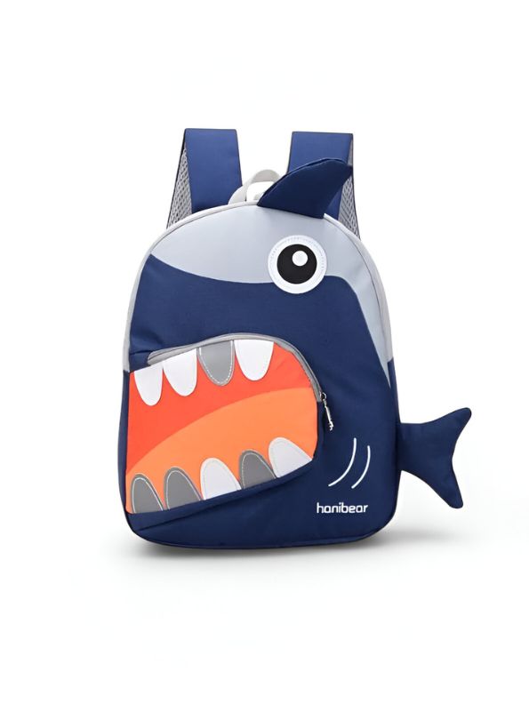 SharkySnap – Shark Shaped Fancy Backpack for Kids | Spacious & Durable School Bag | Comfortable Straps for Outdoor Fun & Gifting NOVGBT2488.