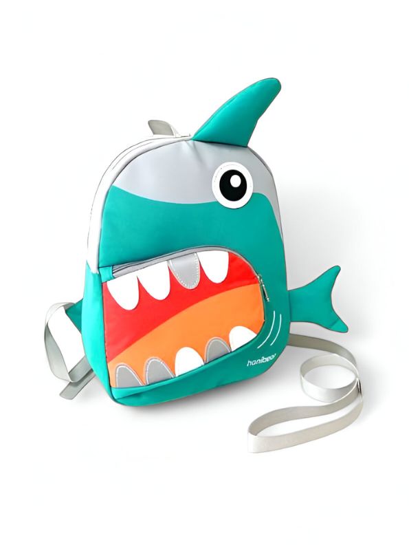 SharkySnap – Shark Shaped Fancy Backpack for Kids | Spacious & Durable School Bag | Comfortable Straps for Outdoor Fun & Gifting NOVGBT2488.