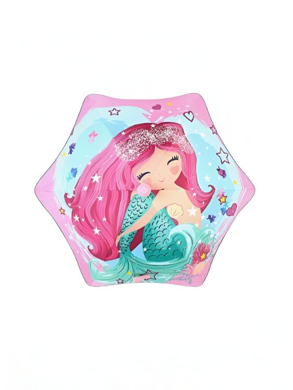Shelltastic – Mermaid Kids Umbrella 50cm Cute & Colorful Umbrella for Girls | Lightweight & Waterproof NOV9690.