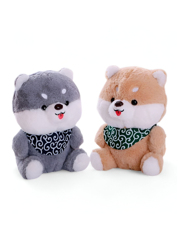 Shiba Inu 8-Inch Plush Toy with Scarf | Cute Stuffed Soft Toy Animal Dog for Kids & Adults LMI11060.