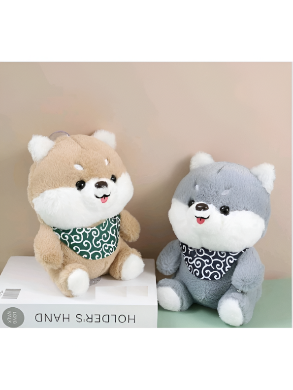 Shiba Inu 8-Inch Plush Toy with Scarf | Cute Stuffed Soft Toy Animal Dog for Kids & Adults LMI11060.