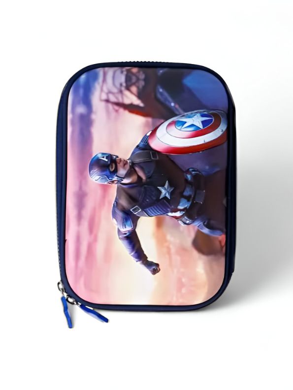 Shieldster – Captain America Blister Pouch for Kids | Single Chain Avenger Pencil Case | Marvel Superhero Stationery Bag NOV12045.