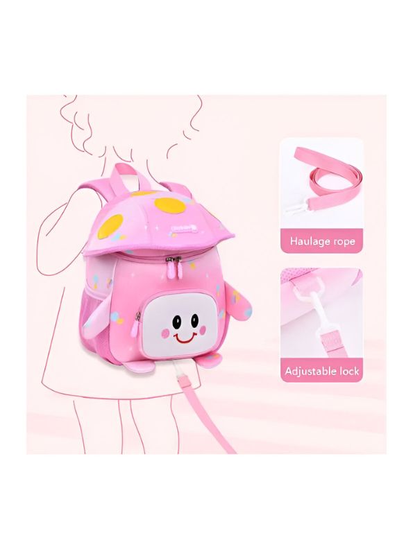 ShroomieBag – Mushroom Smiley Bag for Kids | Cute Kindergarten School Backpack | Large Storage & Fun Design NOVGBT5972.