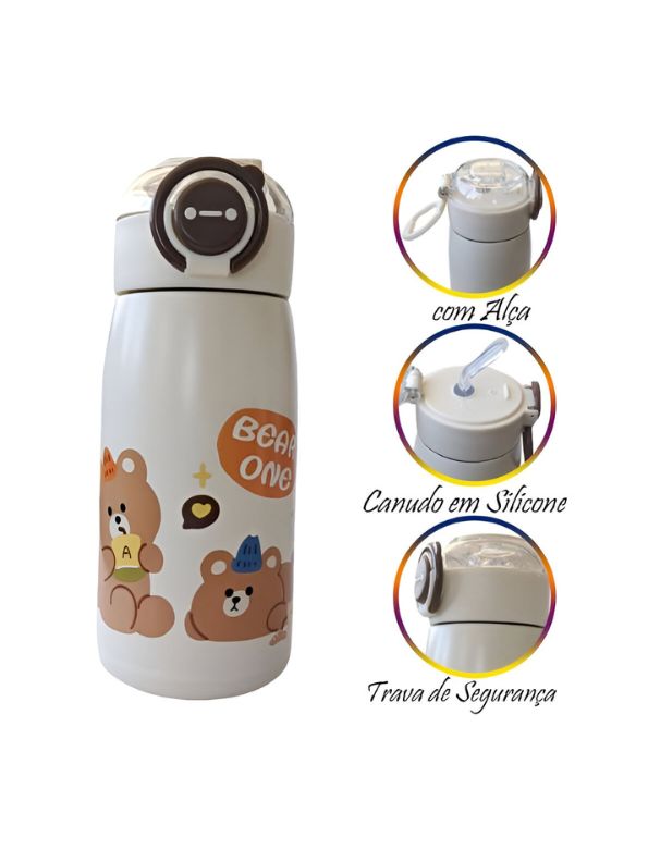 Yellow - SipBuddy – 470ml Cute Printed Leak-Proof Bottle for Kids & Adults NOV11406.