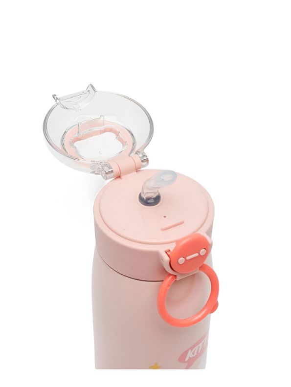 Pink - SipBuddy – 470ml Cute Printed Leak-Proof Bottle for Kids & Adults NOV11406.