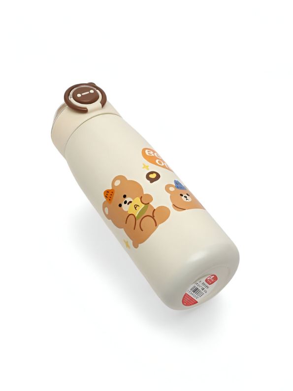 Yellow - SipBuddy – 470ml Cute Printed Leak-Proof Bottle for Kids & Adults NOV11406.