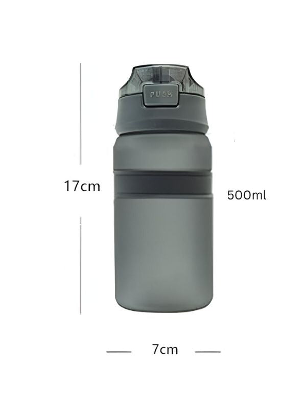 Black - SipMate - Leak-Proof Water Bottle with Straw and Flip-Top Lid - Convenient 550ml Hydration Bottle NOV594.