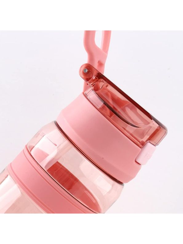 Pink - SipMate – Leak-Proof Water Bottle with Straw and Flip-Top Lid – Convenient 550ml Hydration Bottle NOV594.
