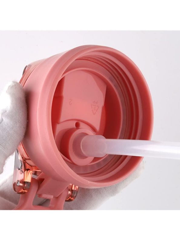 Pink - SipMate – Leak-Proof Water Bottle with Straw and Flip-Top Lid – Convenient 550ml Hydration Bottle NOV594.