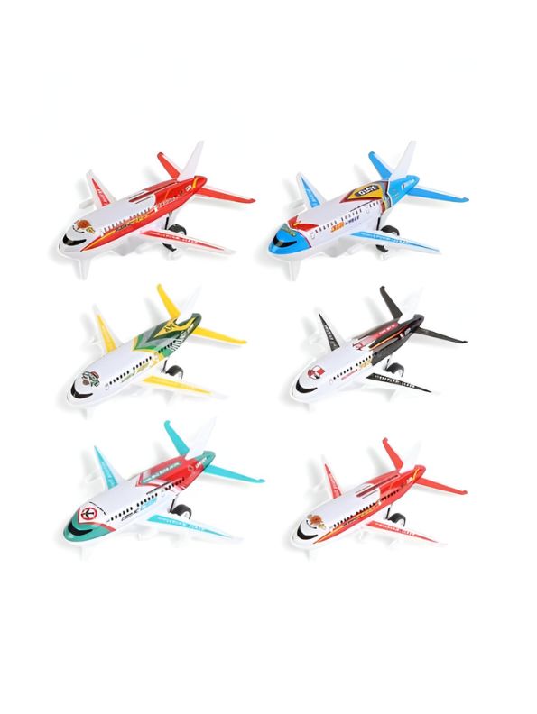 SkyZoom – 12 PCS Pull-Back Die-Cast Plane Set | Mini Metal Aircraft Toy Pack for Kids LMI15108.