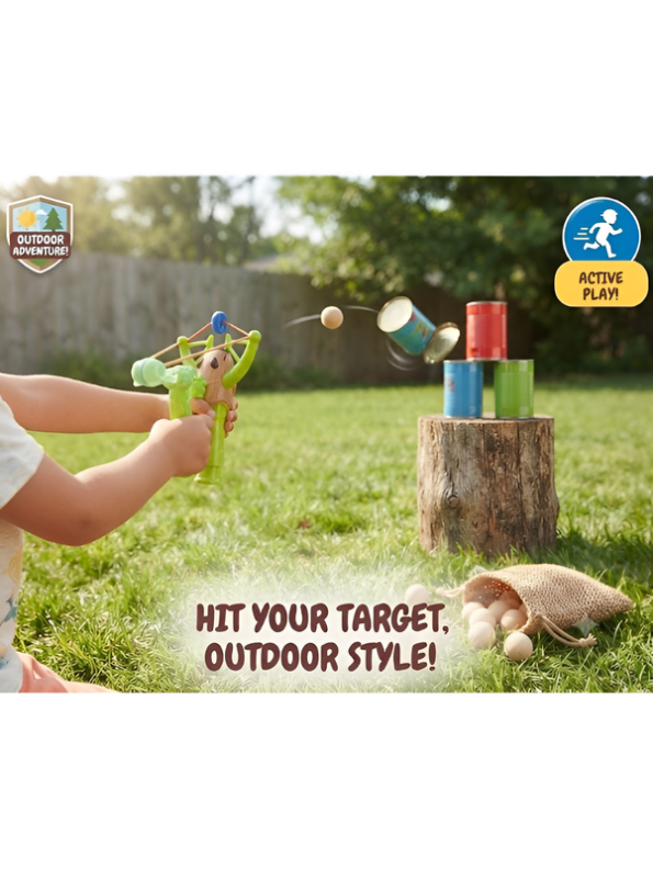 Slingshot Toy Pack of 3 with Ammo Balls – Active Play Target Game LMI16935