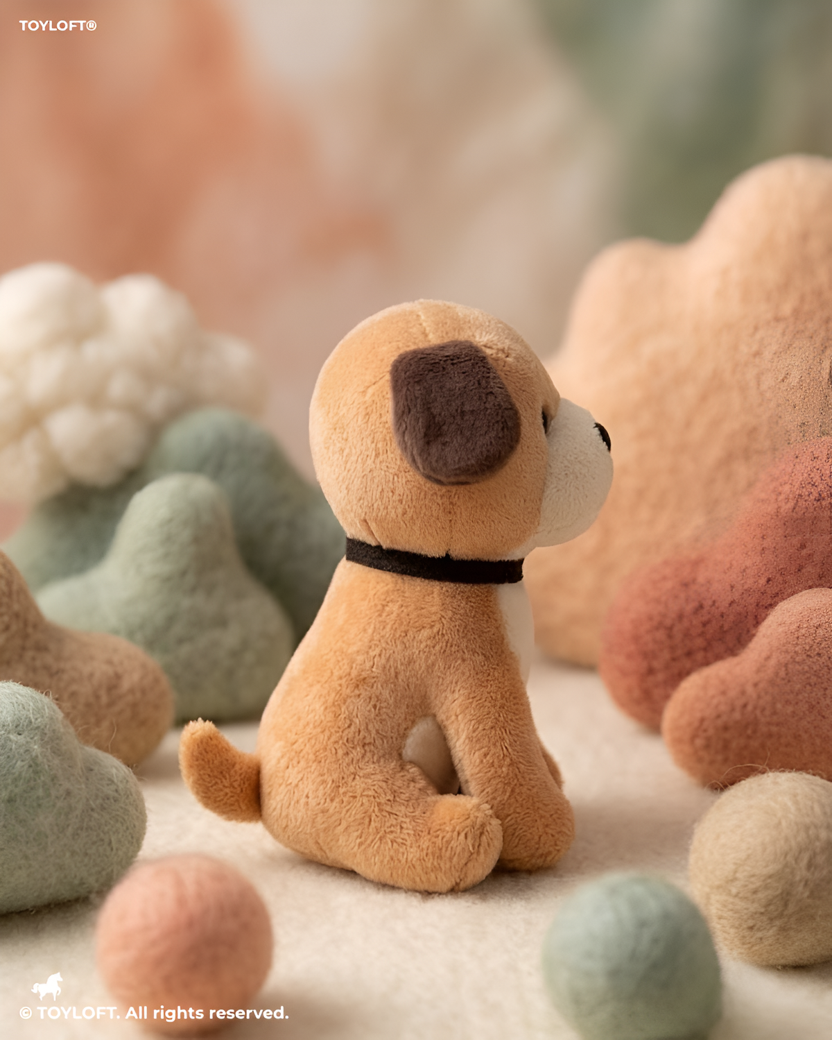Small Dog Plush Toy 7-Inch – Stuffed Puppy with Bone Collar for Kids & Collectors ST11574