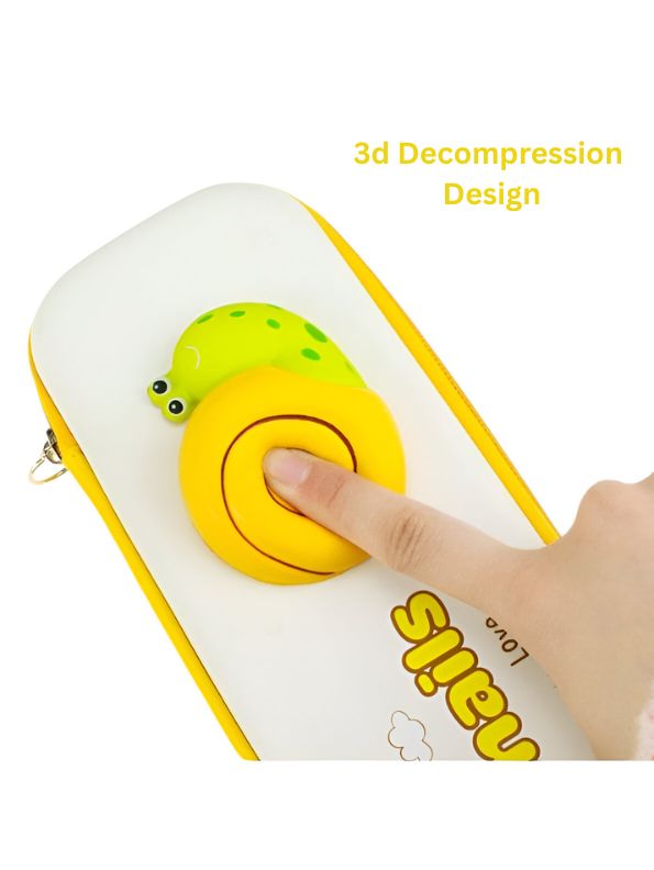 SnailyPop – 3D Snail Pouch for Kids | Single Chain Decompression Design | Large Storage Pencil Case NOV3163.