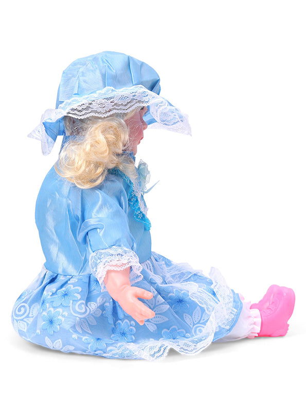 Soft Baby Doll for Girls - Princess Style with Long Hair & Realistic Open Eyes - Blue (L-8) | Adorable Barbie-Inspired Doll Toy - Toyloft