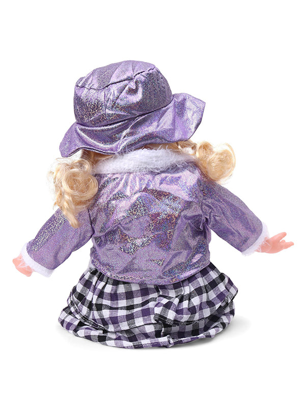Soft Baby Doll for Girls - Princess Style with Long Hair & Realistic Open Eyes - Purple (L-8) | Adorable Barbie-Inspired Doll Toy - Toyloft