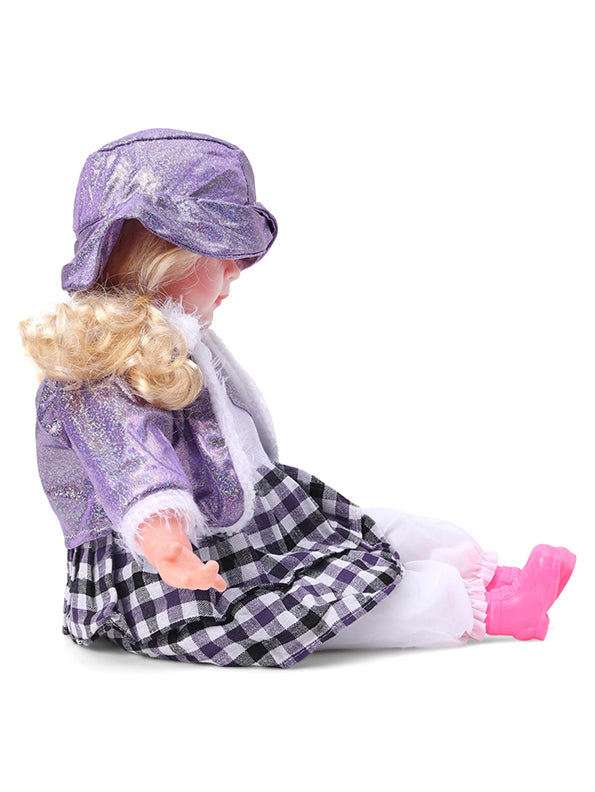 Soft Baby Doll for Girls - Princess Style with Long Hair & Realistic Open Eyes - Purple (L-8) | Adorable Barbie-Inspired Doll Toy - Toyloft