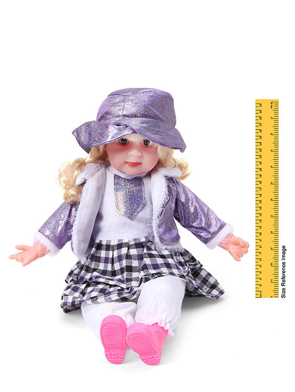 Soft Baby Doll for Girls - Princess Style with Long Hair & Realistic Open Eyes - Purple (L-8) | Adorable Barbie-Inspired Doll Toy - Toyloft